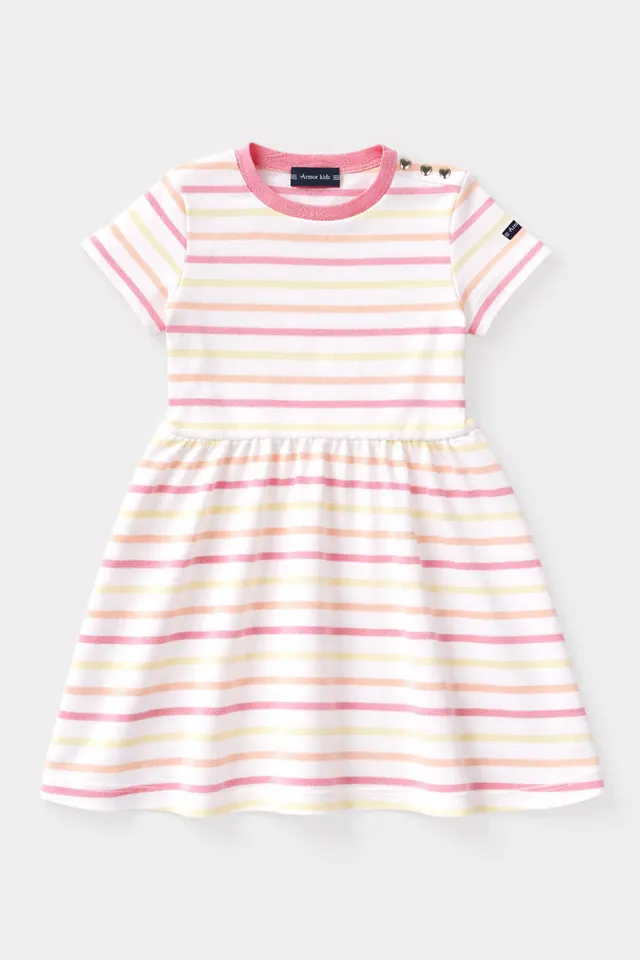 armor-lux-robe-ray-e-fille-coton-pais-interlock-manches-courtes image 1