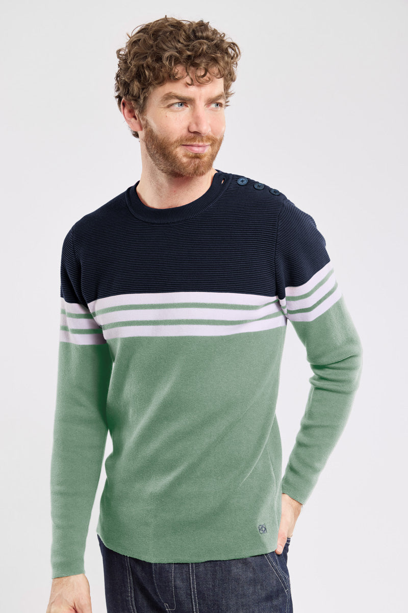 armor-lux-pull-marin-ray-homme-coton-collection-deauville image 1