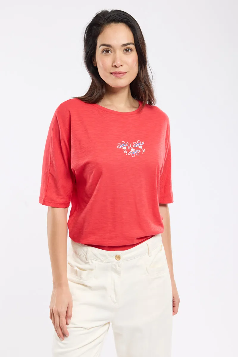 armor-lux-t-shirt-femme-manches-kimono-coton-flamm-floral-2 image 1