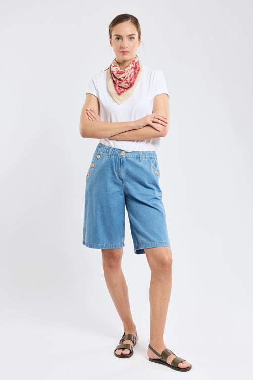short-marin-femme-armor-lux-denim-l-ger-boutons-bois-taille-38 image 2