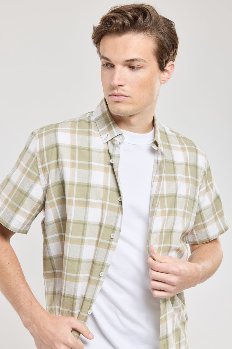 armor-lux-chemise-homme-manches-courtes-coton-lin-carreaux image 2