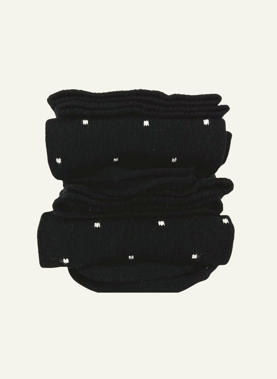 archiduchesse-pixel-blanc-chaussettes-fantaisie-mi-hautes-noires-points image 1