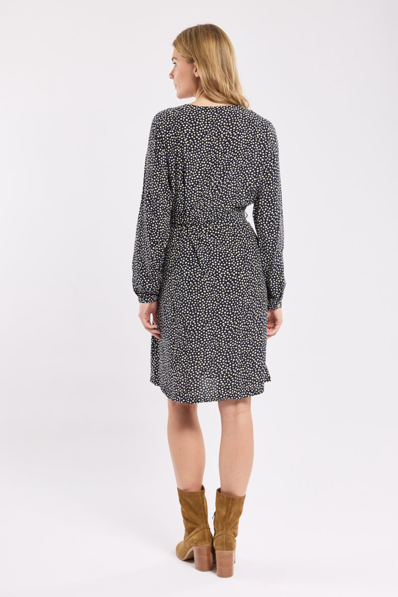 armor-lux-robe-ceintur-e-pois-cupro-manches-longues image 5