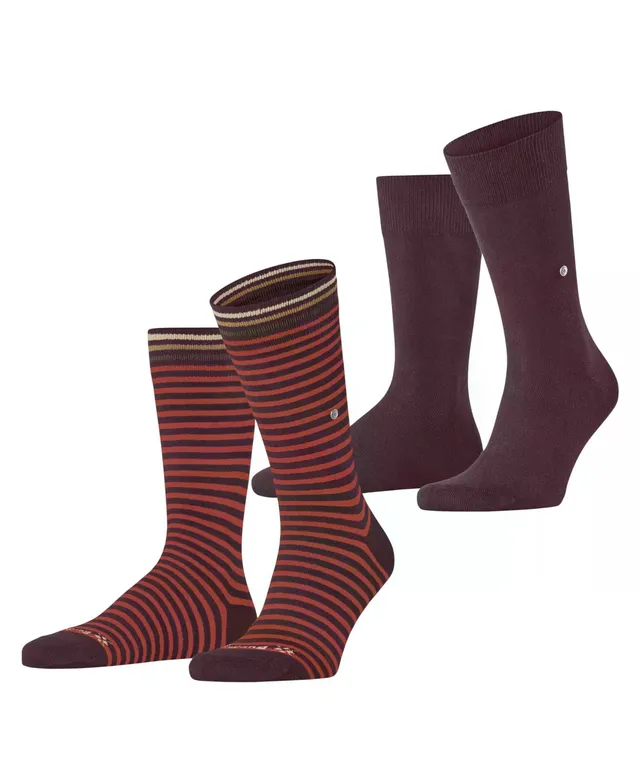 burlington-everyday-stripe-chaussettes-homme-coton-rouge-chianti-8370-40-46-lot- image 1