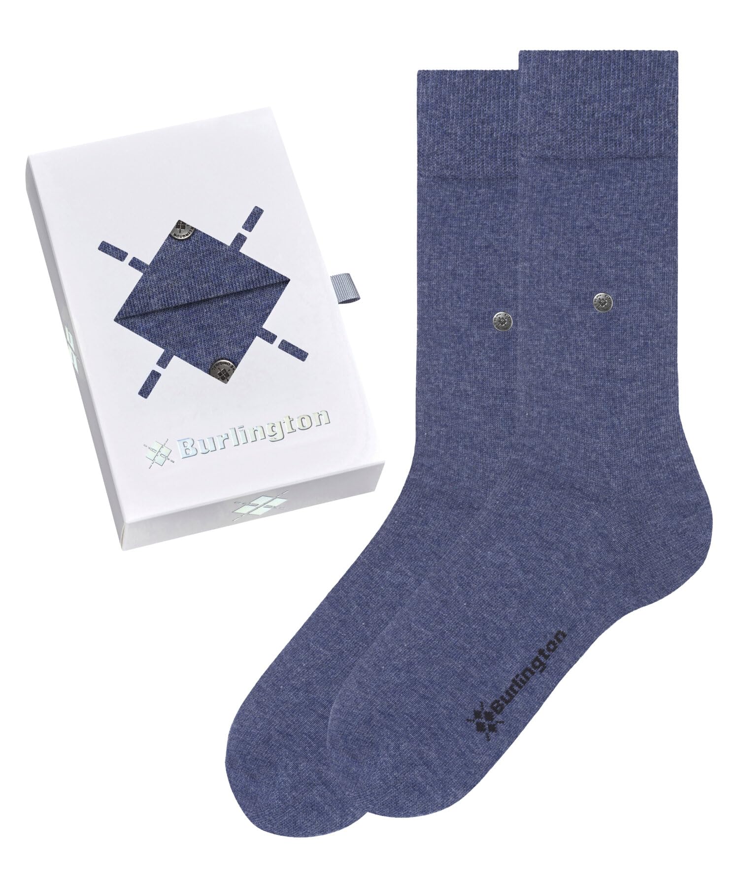 burlington-basic-uni-gift-box-chaussettes-homme-coton-lot-de-2-bleu image 1