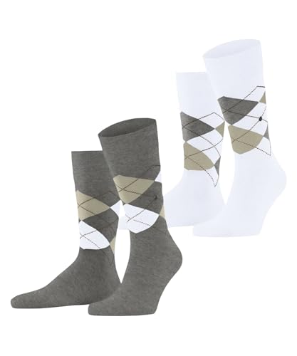 burlington-everyday-argyle-chaussettes-homme-coton-fantaisie-gris-light-grey-322 image 6