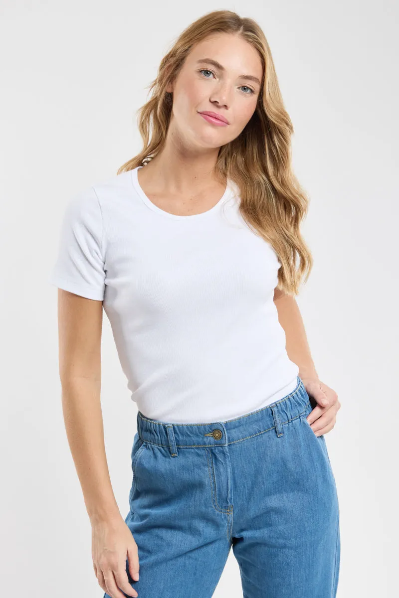armor-lux-t-shirt-plogoff-femme-coton-stretch-col-rond image 1