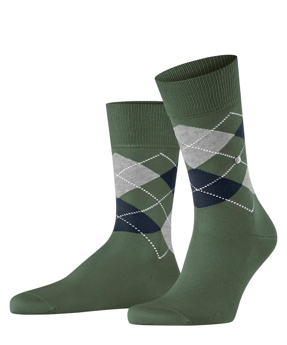 burlington-manchester-chaussettes-homme-coton-vert-mountain-green-40-46 image 1