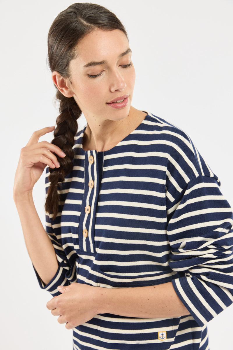 armor-lux-marini-re-col-boutonn-heritage-marini-re-femme-coton image 2