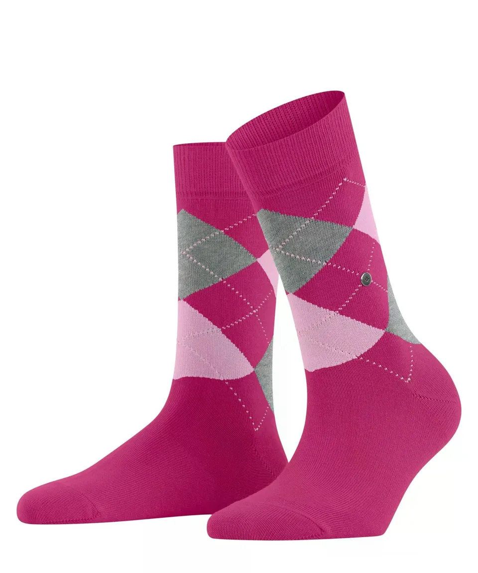 burlington-queen-chaussettes-femme-coton-fantaisie-rouge-aubergine-8764-36-41 image 1