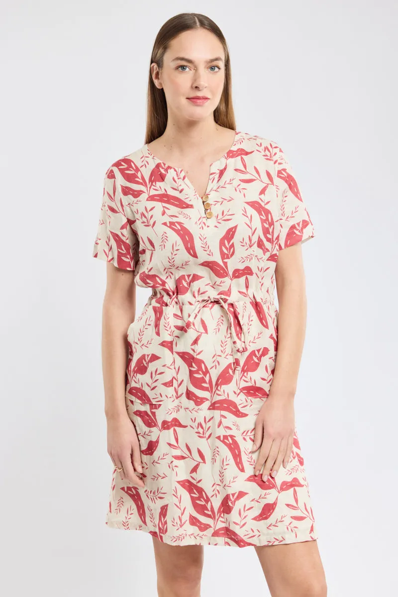 armor-lux-h-ritage-robe-femme-lin-motifs-v-g-taux-ceinture image 1