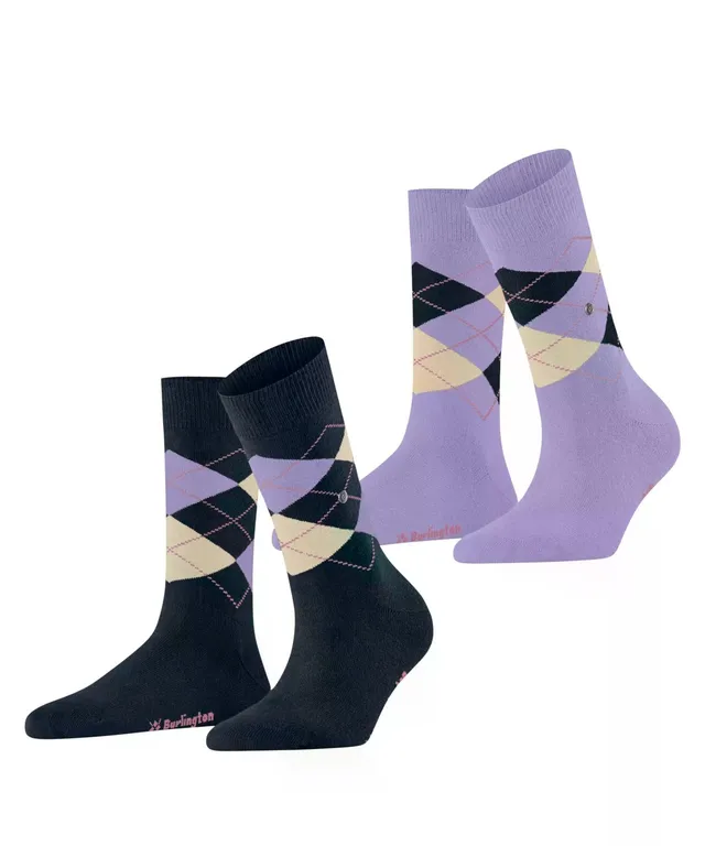 burlington-everyday-argyle-chaussettes-femme-36-41-violet-plum image 1