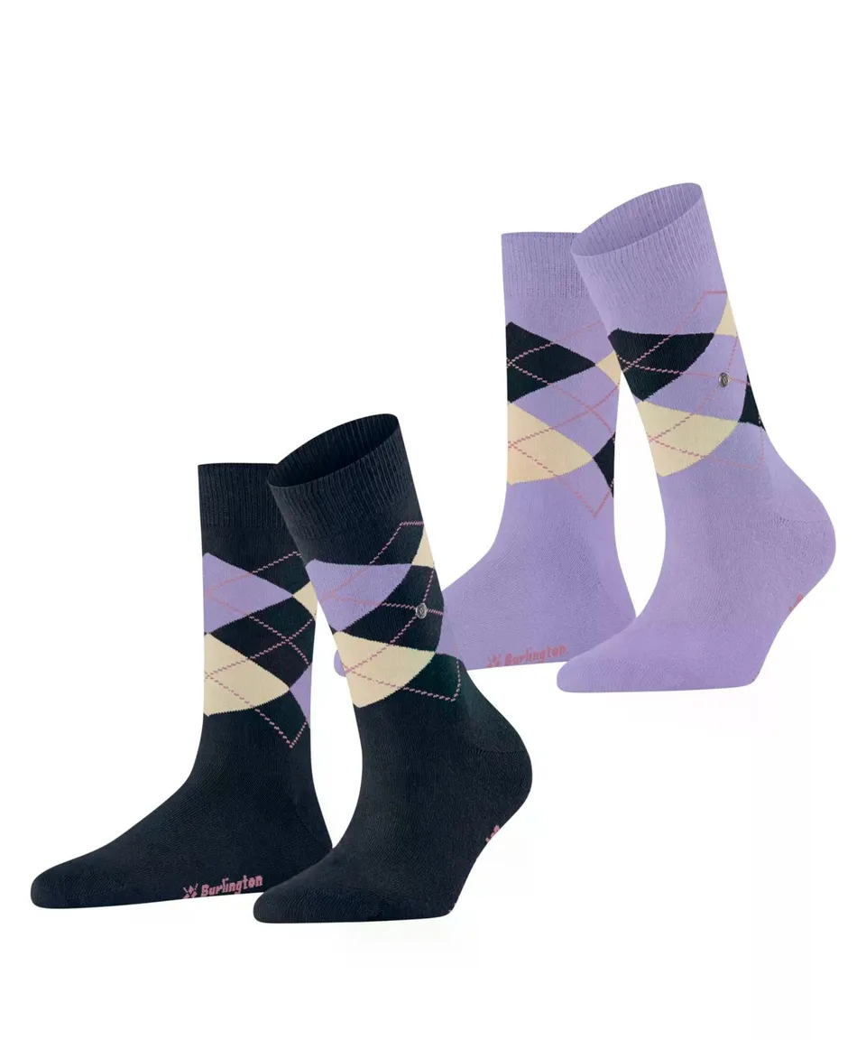 burlington-everyday-argyle-chaussettes-femme-36-41-violet-plum image 1