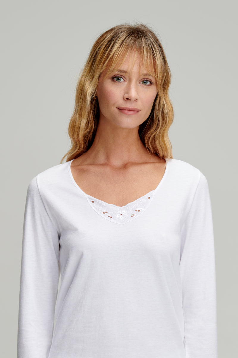 armor-lux-t-shirt-manches-longues-femme-dentelle-coton-bio image 2