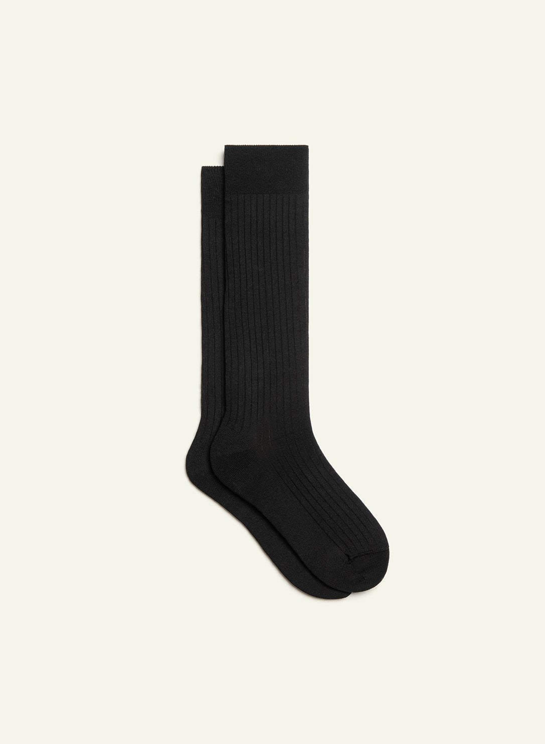 archiduchesse-chaussettes-de-luxe-fil-d-cosse-noir-r-glisse-mi-hautes image 2
