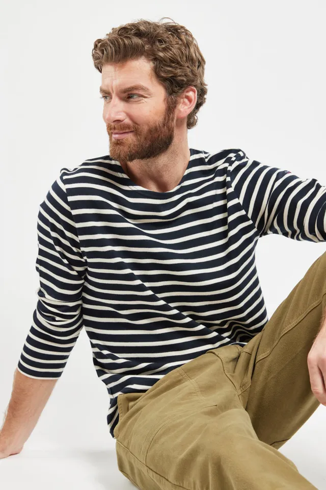 armor-lux-marini-re-manches-longues-homme-coton-rustique image 1