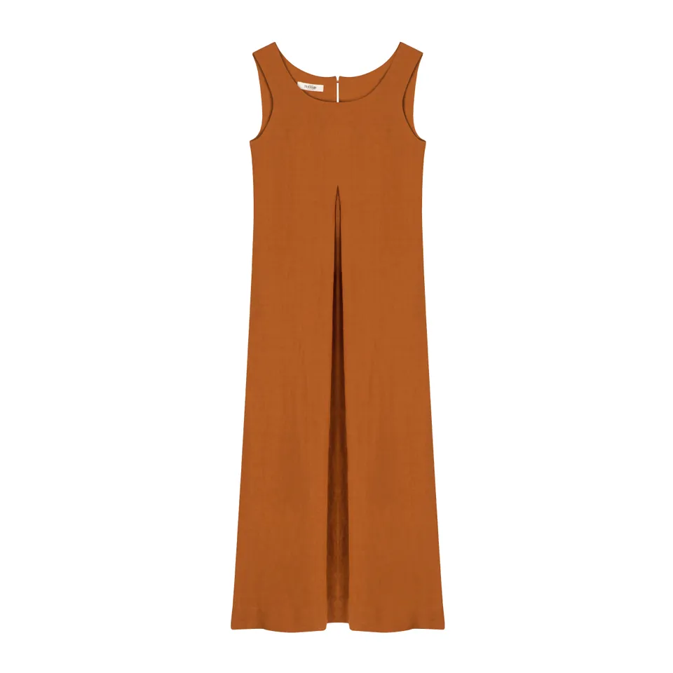 atelier-tuffery-suzanne-robe-longue-rouille-en-lin image 1