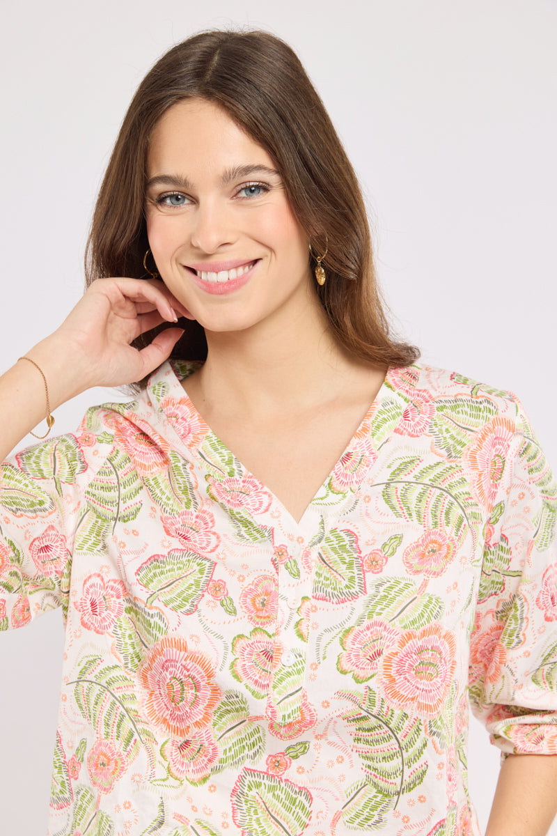 armor-lux-blouse-imprim-e-florale-femme-100-coton image 3