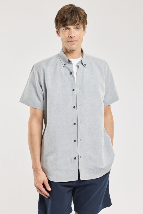 armor-lux-chemise-homme-manches-courtes-lin-coton image 2