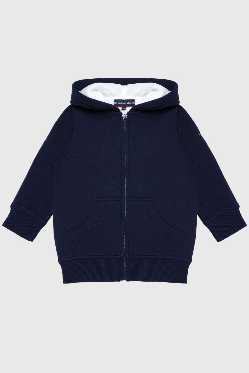 armor-lux-sweat-capuche-kids-coton-zipp-doublure-douce image 1