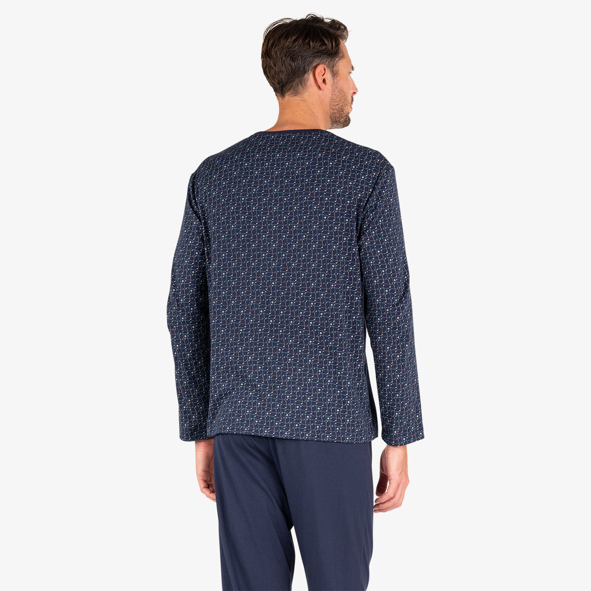 eminence-pyjama-long-homme-smileyworld-haut-marine-golf-pantalon-jogger image 5
