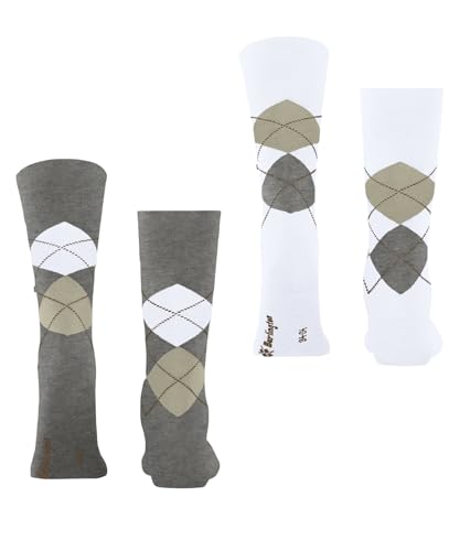 burlington-everyday-argyle-chaussettes-homme-coton-fantaisie-gris-light-grey-322 image 7