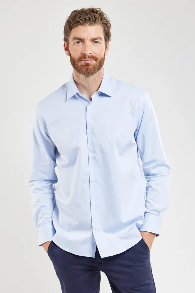 armor-lux-chemise-homme-coupe-ajust-e-coton-col-italien image 1