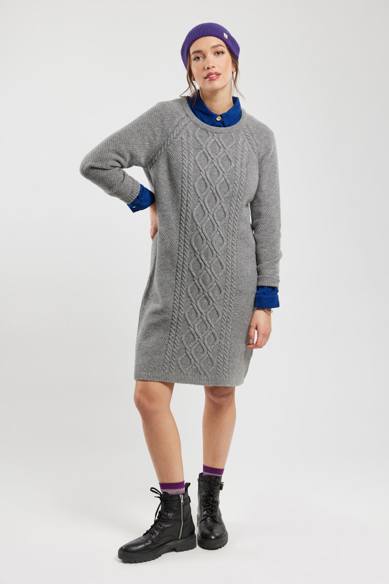 armor-lux-robe-pull-torsades-femme-laine-col-rond image 3