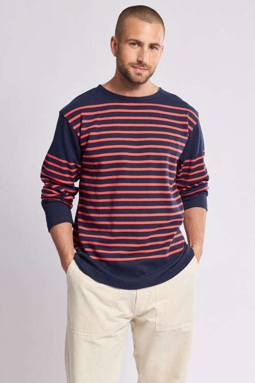 armor-lux-marini-re-homme-ray-e-coton-pais-manches-longues image 2