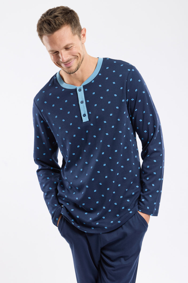 armor-lux-pyjama-jogging-homme-micromotifs-coton-pais image 4