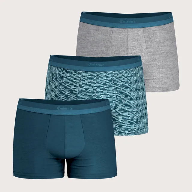 lot-de-3-boxers-homme-eminence-studio-unis-ceinture-brillante image 1