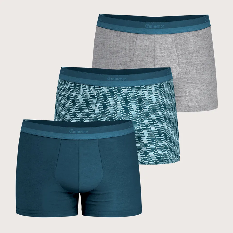 lot-de-3-boxers-homme-eminence-studio-unis-ceinture-brillante image 1