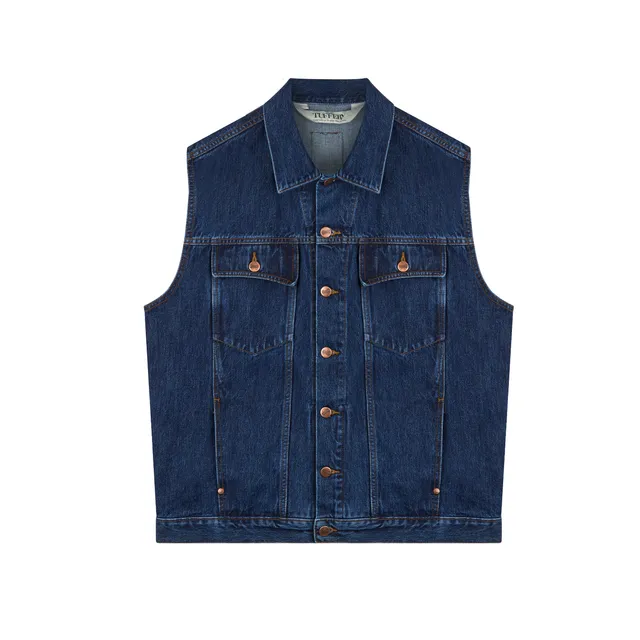 atelier-tuffery-blouson-sans-manches-homme-en-jean-brut image 1