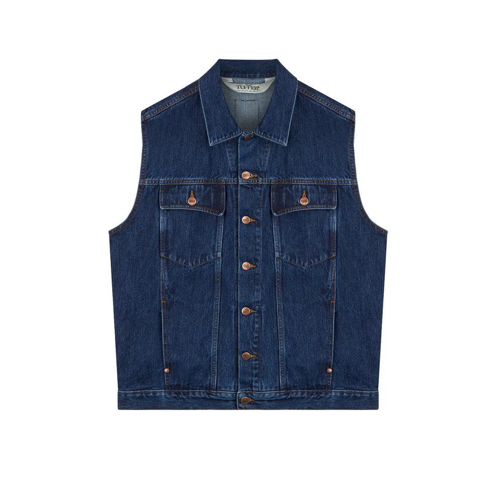 atelier-tuffery-blouson-sans-manches-homme-en-jean-brut image 1