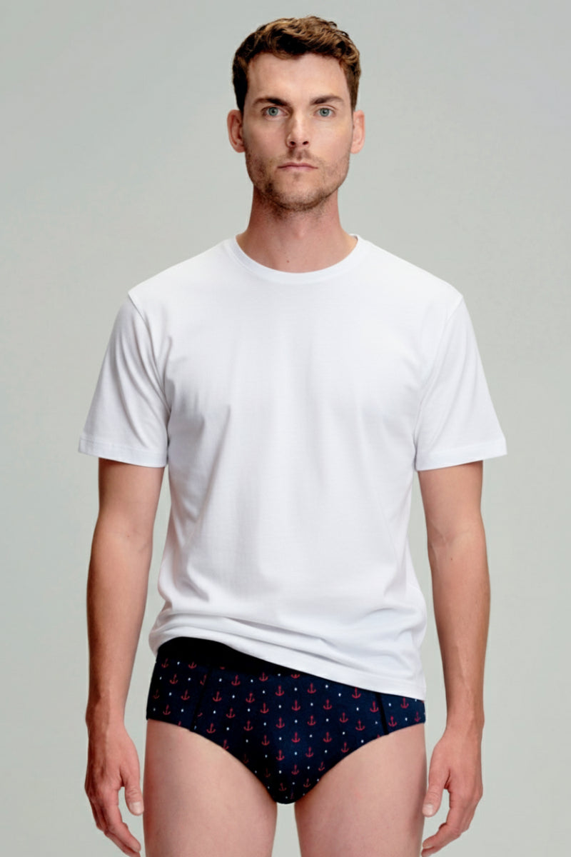 armor-lux-slip-imprim-ancres-homme-coton-bio image 1