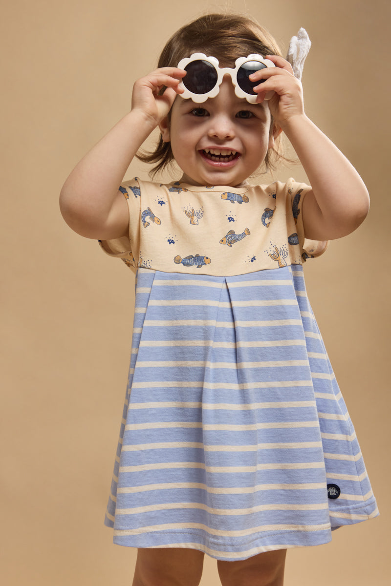 armor-lux-robe-baby-manches-courtes-coton-imprim-vie-marine image 5