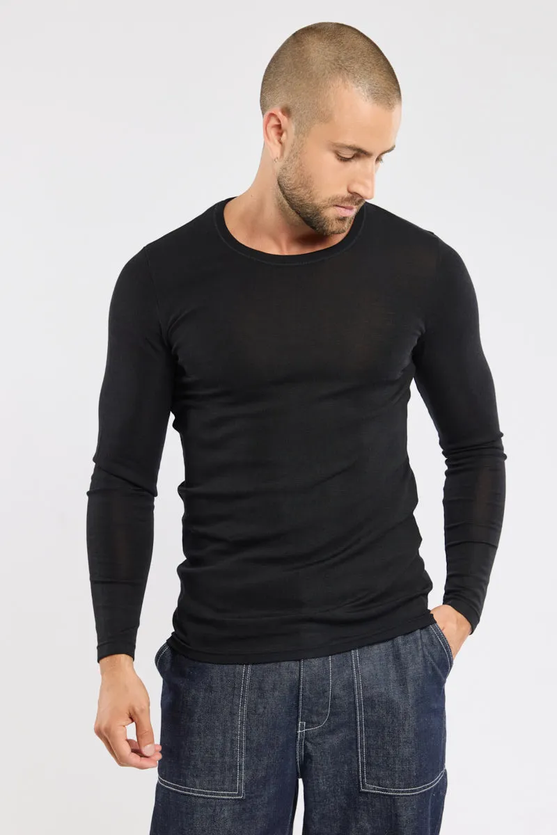 armor-lux-t-shirt-manches-longues-laine-et-soie-homme image 1