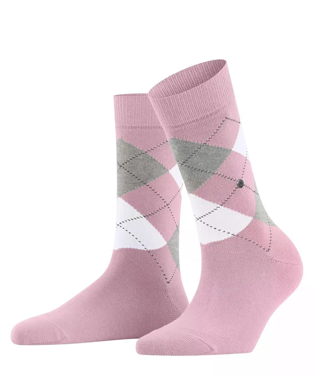 burlington-queen-chaussettes-femme-en-coton-argyle-rose-8653-41-45 image 1