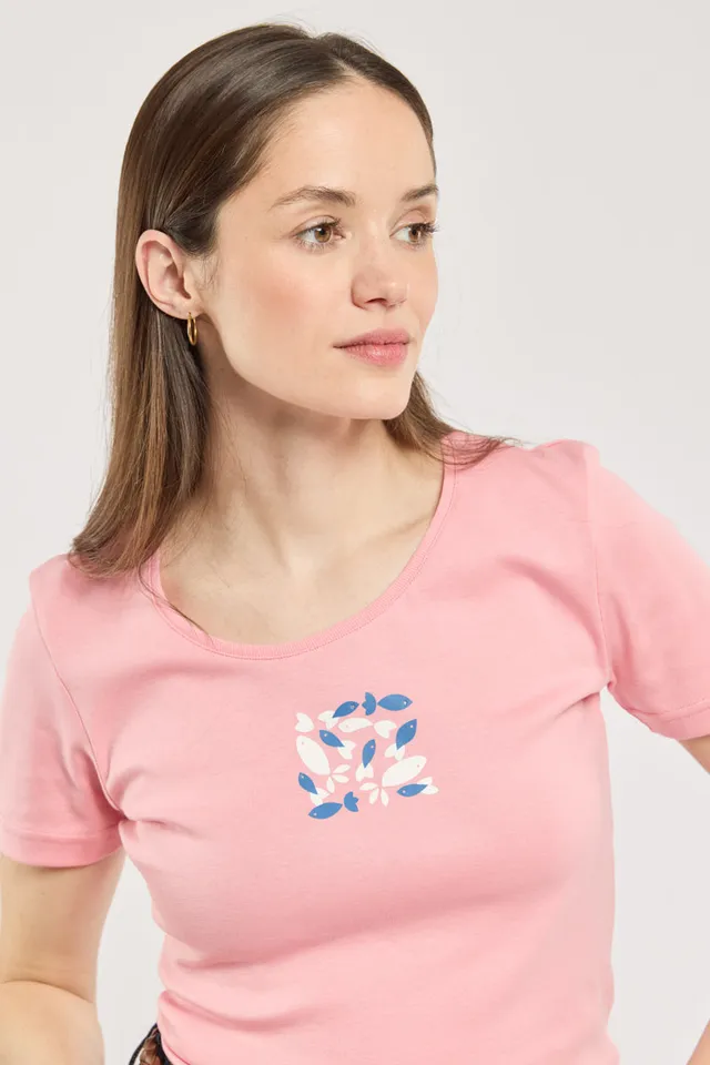 armor-lux-t-shirt-femme-s-rigraphi-coton-l-ger-col-rond image 1