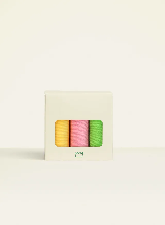 archiduchesse-trio-socquette-color-coffret-3-socquettes-jaune-rose-vert image 1