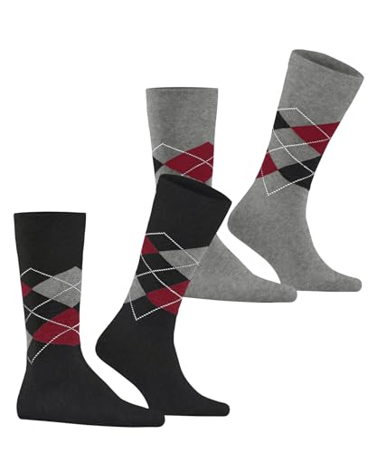 burlington-everyday-argyle-chaussettes-homme-coton-lot-2-paires-gris-oil-melange image 8