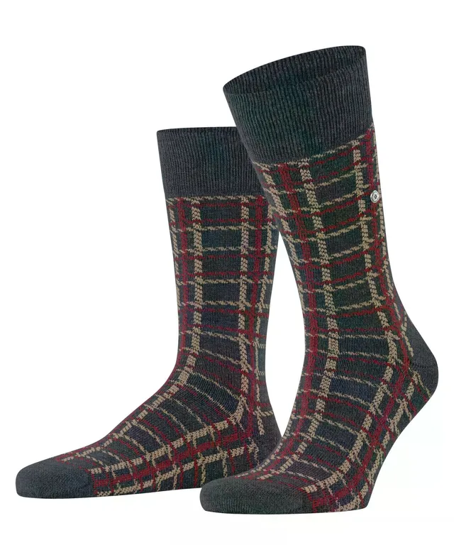 burlington-grid-chaussettes-homme-coton-cachemire-navy-melange-6127-40-46 image 1