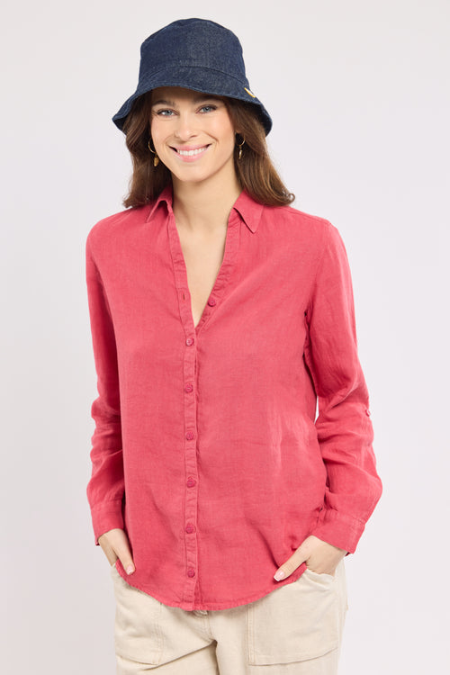 armor-lux-blouse-unie-lin-100-col-v-femme image 6