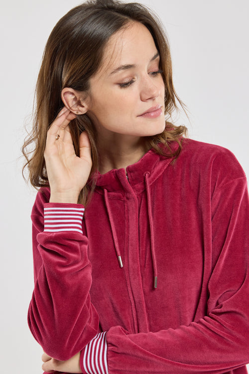 armor-lux-veste-homewear-zipp-e-femme-velours-coton image 3