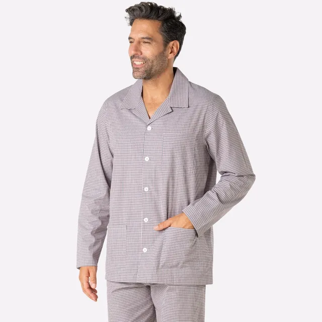pyjama-long-homme-ouvert-popeline-eminence image 1