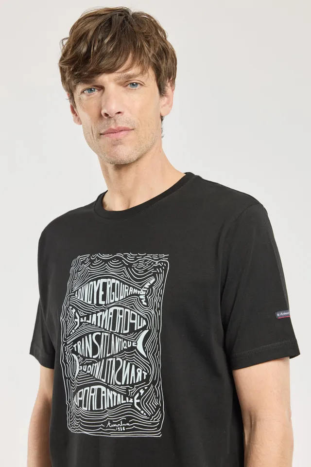 armor-lux-t-shirt-poisson-t-shirt-homme-coton-l-ger-s-rigraphie-poitrine image 1