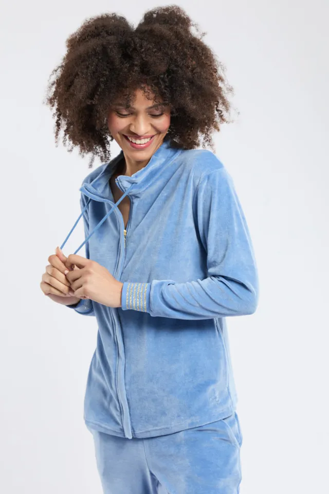 armor-lux-veste-zipp-e-homewear-velours-femme image 1