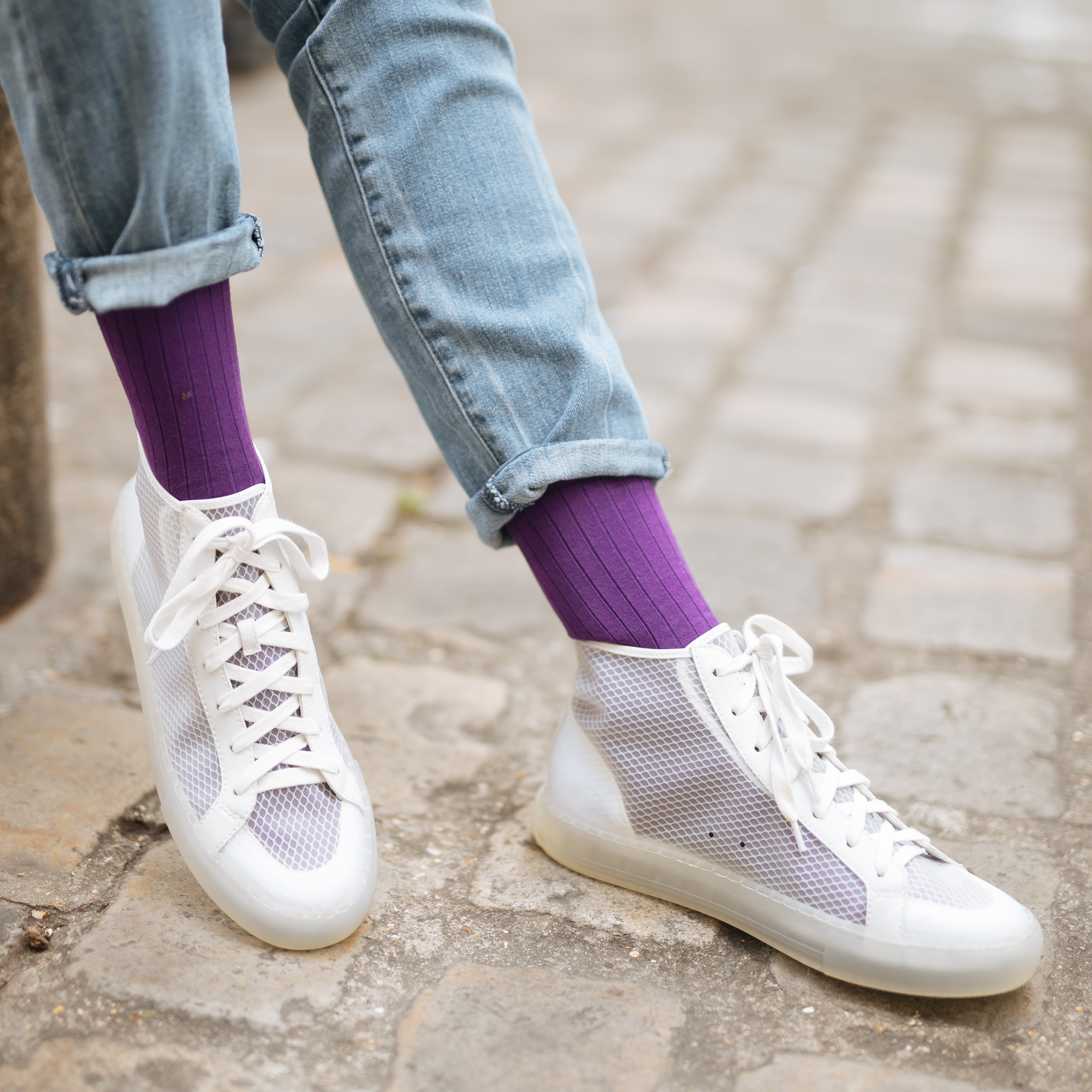 archiduchesse-violet-lectrique-chaussettes-fil-d-cosse-mi-hautes image 5