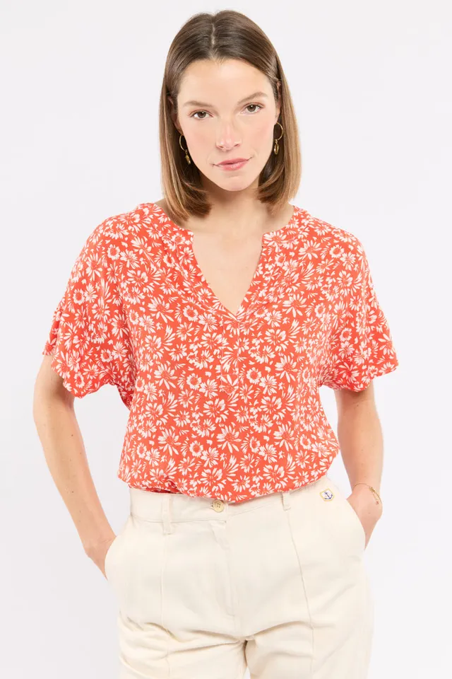 armor-lux-blouse-imprim-e-femme-cupro-floral-fluide image 1