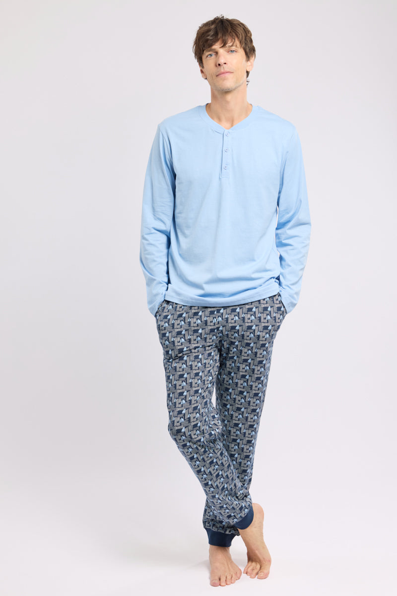 armor-lux-pyjama-homme-imprim-coton-l-ger image 1